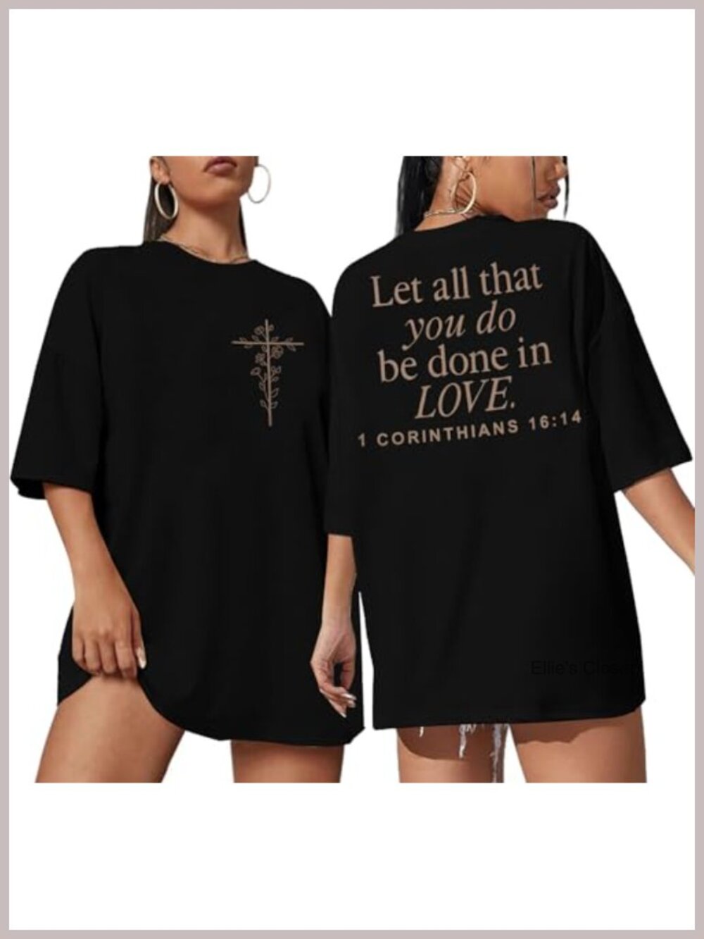 Oversized Christian Graphic Tee for Women Inspirational Faith T-Shirt